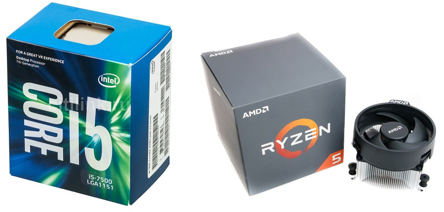 Intel Core i5 7600 and AMD Ryzen 5 1600