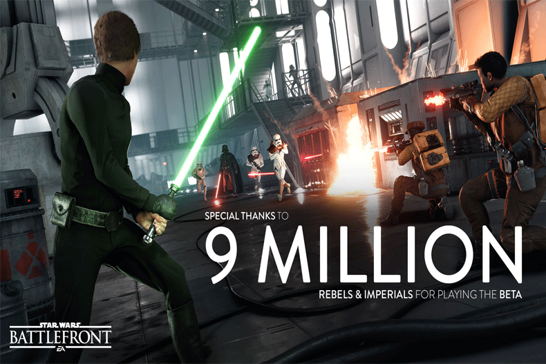 حدود ۹ میلیون نفر نسخه آزمایشی بازی Star Wars: Battlefront را تجربه کردند
