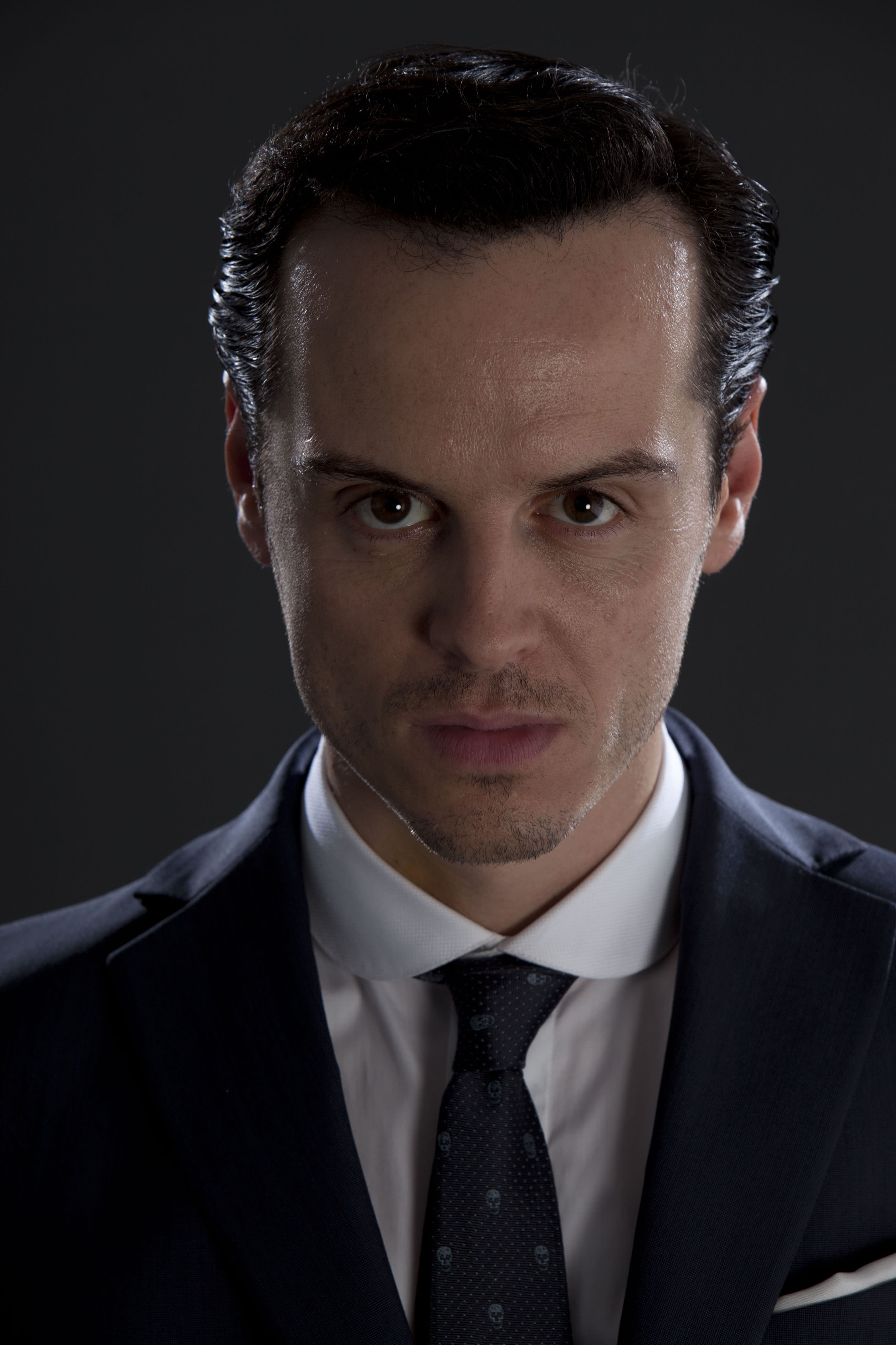 Programme Name: Sherlock - TX: n/a - Episode: The Reichenbach Fall (No. 3) - Embargoed for publication until: 22/12/2011 - Picture Shows:  Jim Moriarty (ANDREW SCOTT) - (C) Hartswood Films - Photographer: Colin Hutton