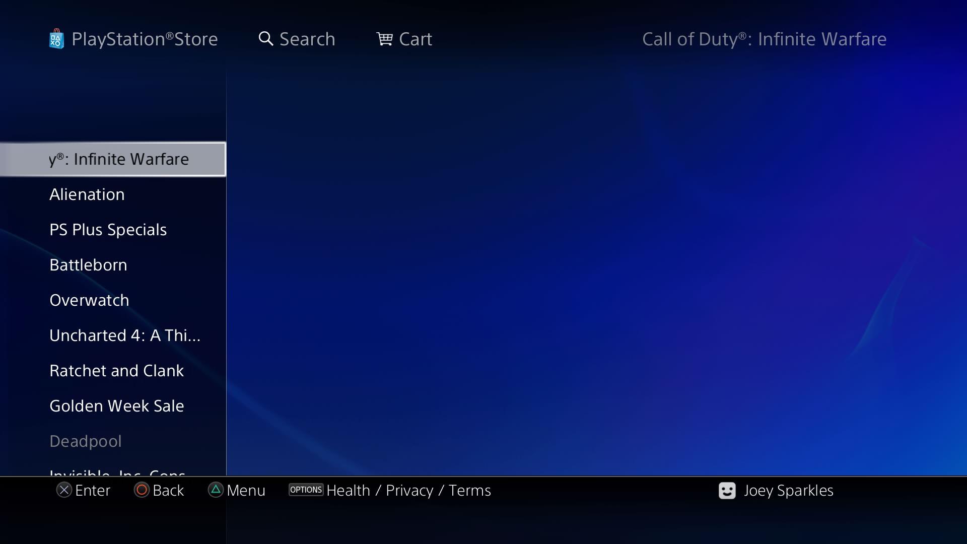 تصویری از سایت فروشگاه پلی استیشن آمریکا که احتمالا نام قسمت جدید Call of Duty را لو می دهد