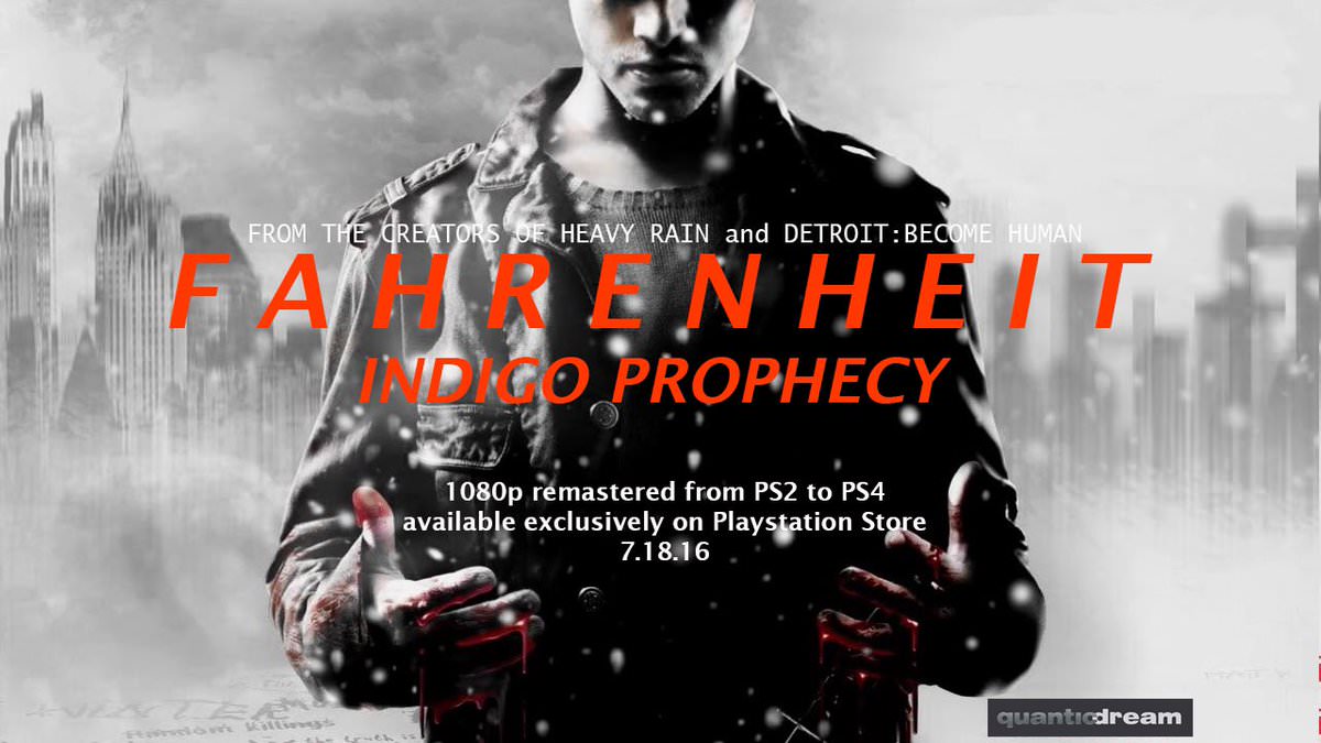 Fahrenheit Indigo Prophecy Remastered PS4