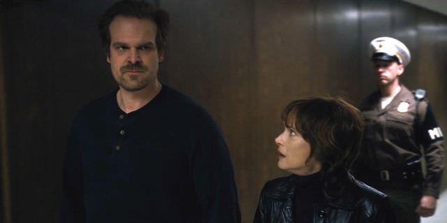 David Harbour and Winona Ryder in Stranger Things