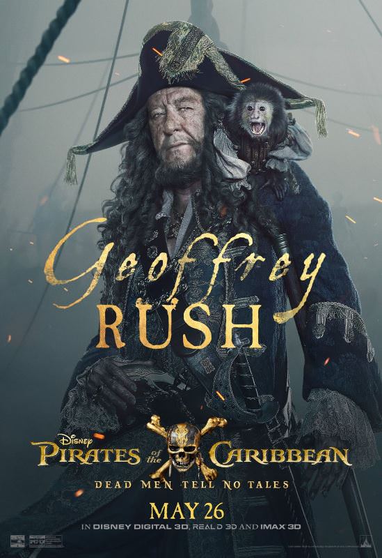 Pirates of the Caribbean: Dead Men Tell No Tales character posters