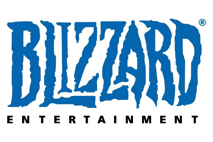 لوگوی بلیزارد (Blizzard Entertainment) با رنگ های آبی و سیاه روی پس زمینه سفید
