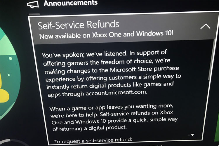 Xbox Self Service Refund