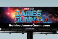استفاده طرفداران Guardians of the Galaxy از بیلبورد تبلیغاتی برای حمایت از جیمز گان
