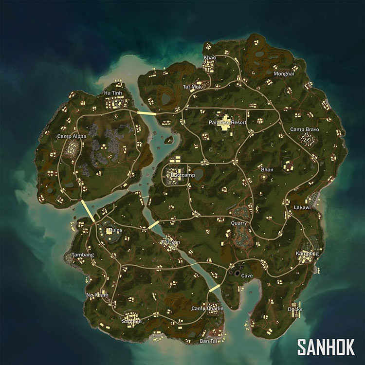 نقشه Sanhok بازی PUBG