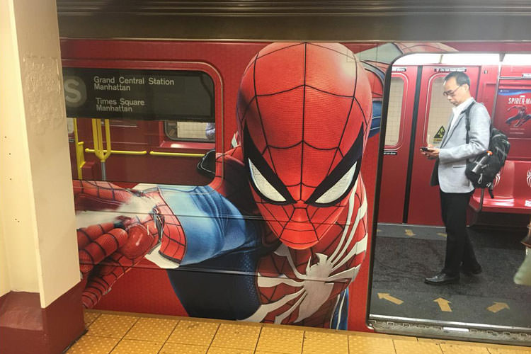 تبلیغات هیجان‌انگیز بازی Spider-Man در متروی آمریکا