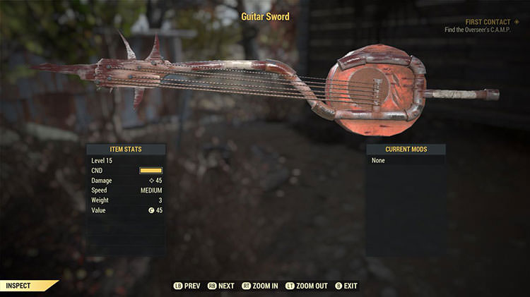 Guitar Sword در بازی Fallout 76