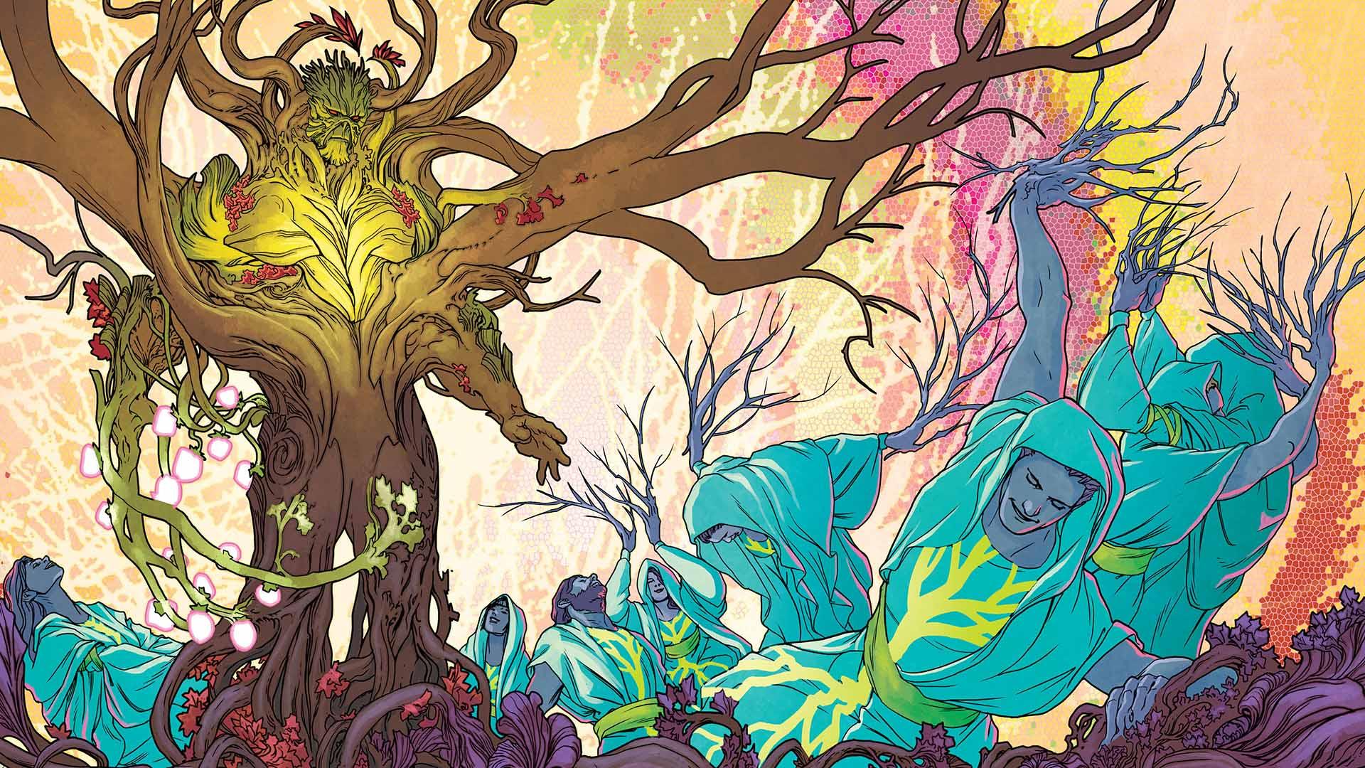 شخصیت سوامپ تینگ در قلب یک درخت بزرگ