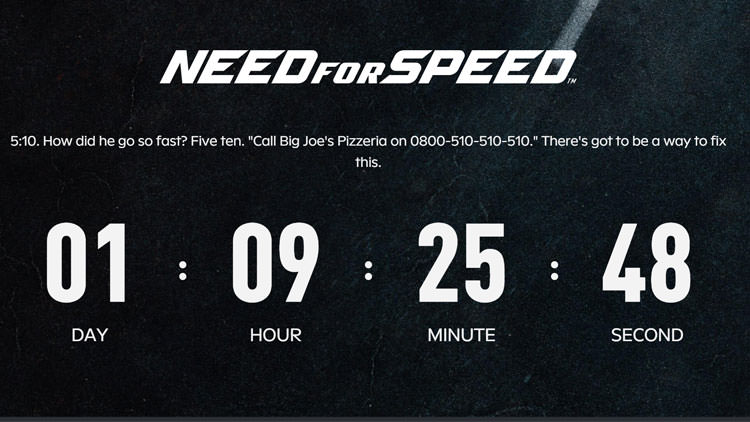 تایمر معرفی نسخه جدید Need for Speed