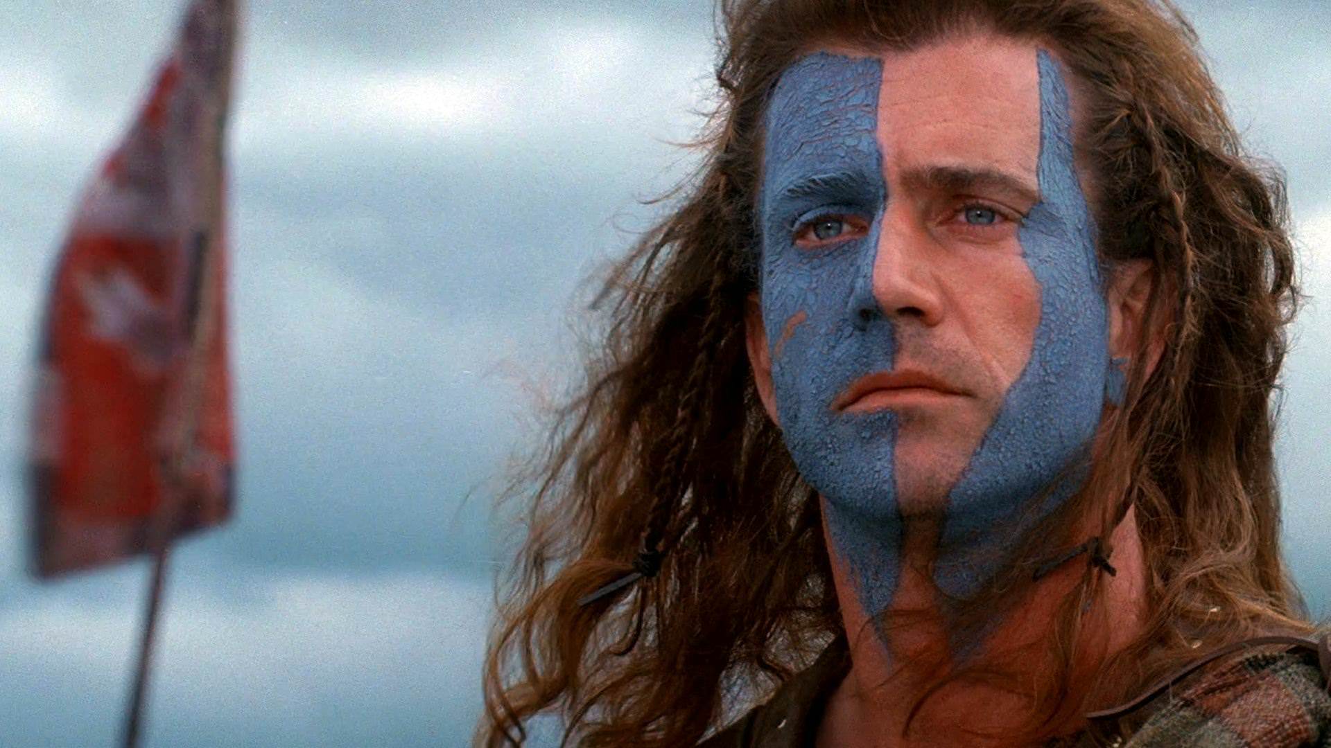 مل گیبسون با صورتی آبی رنگ در فیلم Braveheart