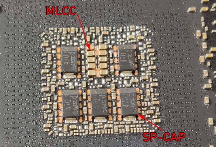 برد الکترونیکی با ترکیبی از خازن های MLCC و SPCAP