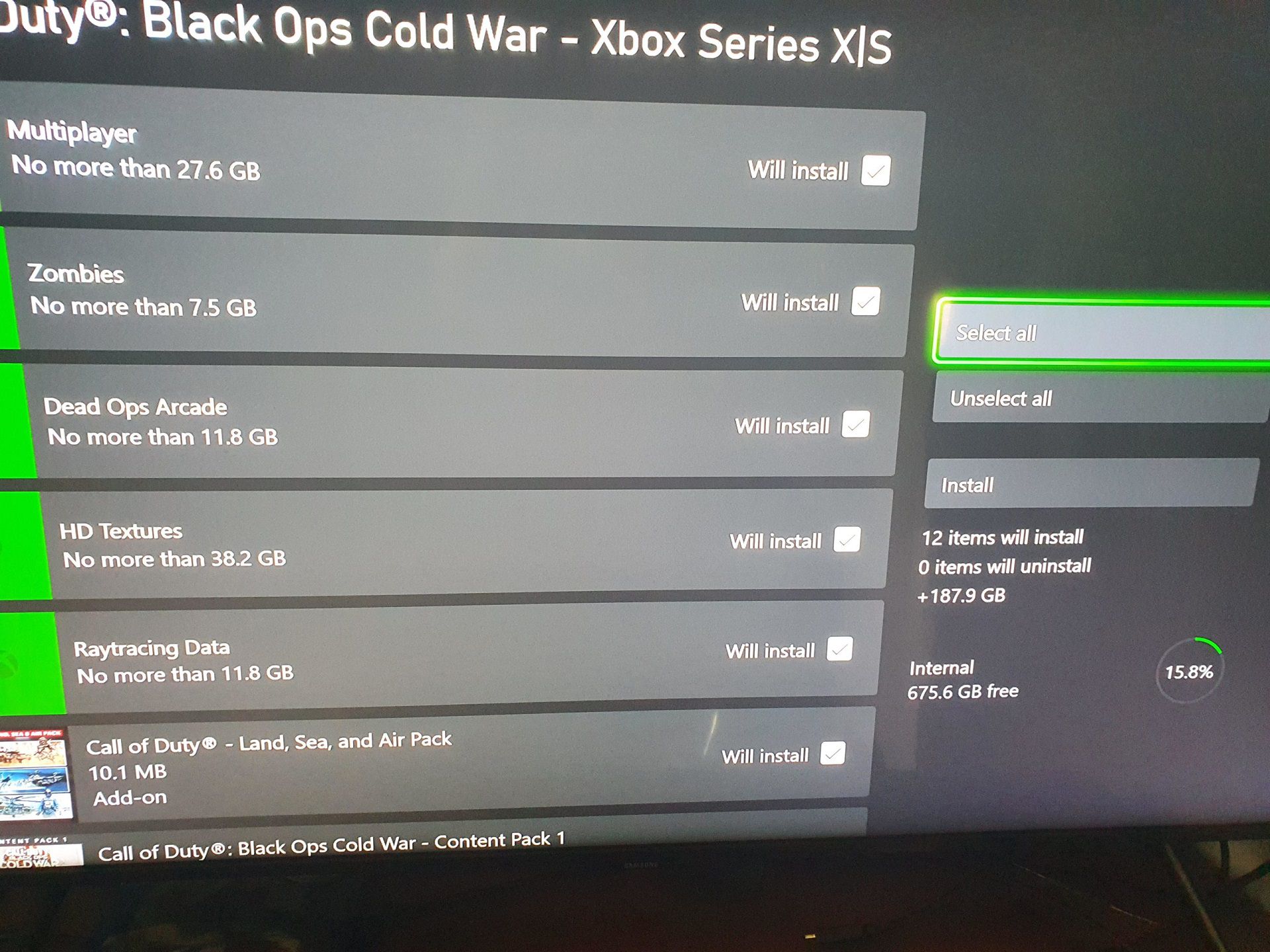حجم قسمت های مختلف بازی Call of Duty: Black Ops Cold War 