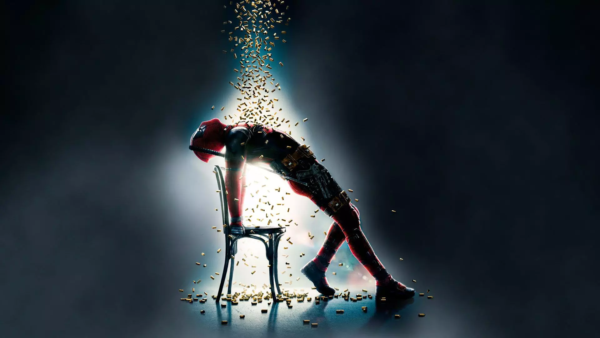 رایان رینولدز در نقش ددپول و باران گلوله ها در فیلم Deadpool 2