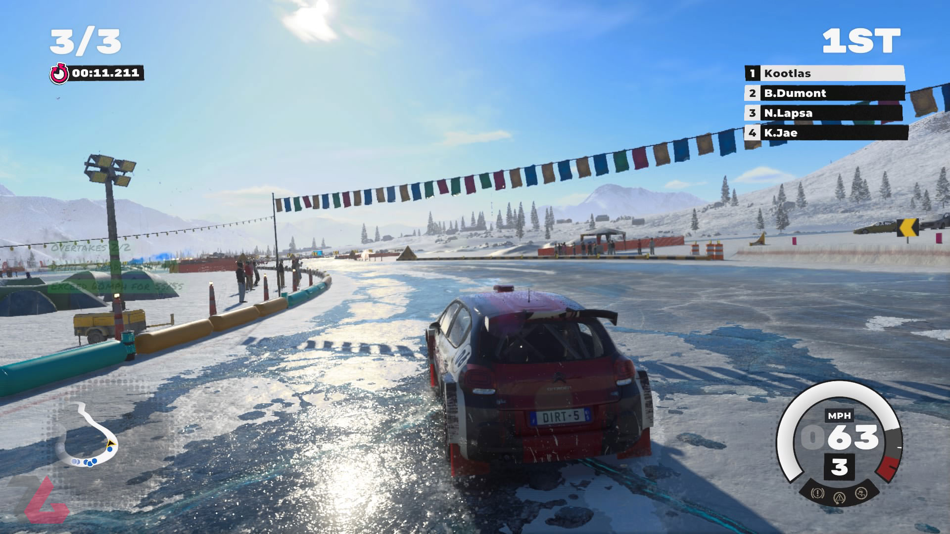 مسابقه DiRT 5 در پیست یخ زده