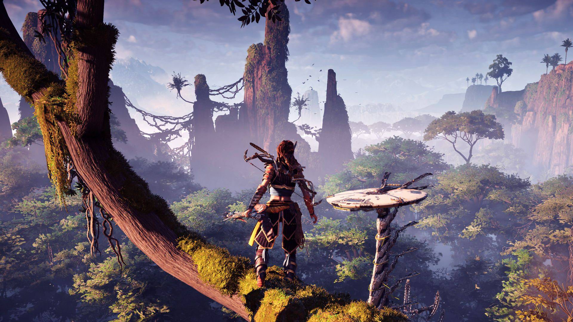 ایلوی روی یک درخت در بازی Horizon Zero Dawn