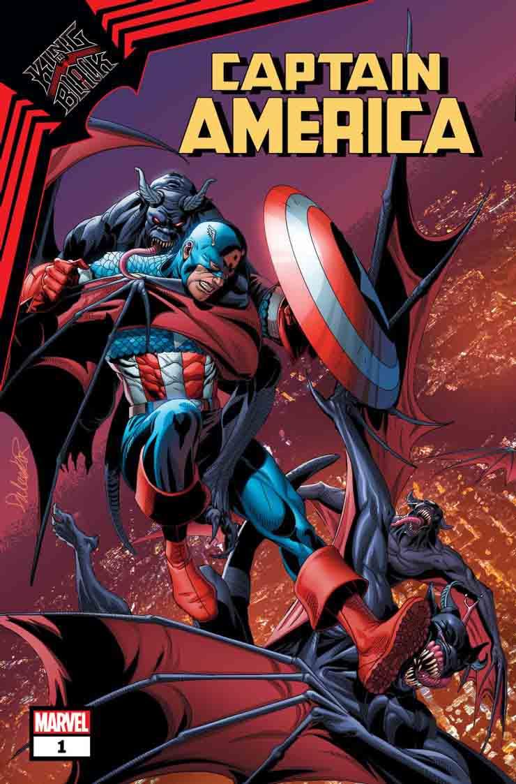 مبارزه کاپیتان آمریکا با موجودات سیمبیوتی در کمیک King in Black: Captain America