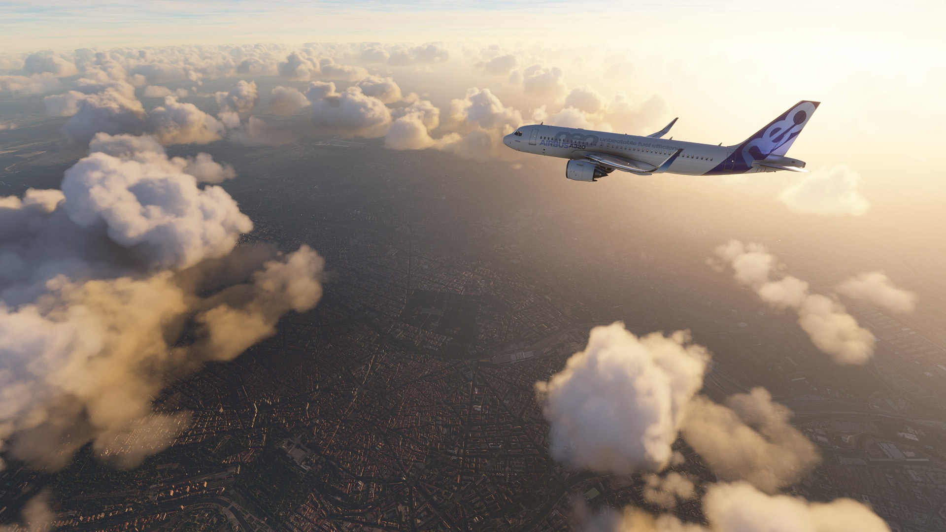 پرواز هواپیما برفراز یک شهر در Microsoft Flight Simulator