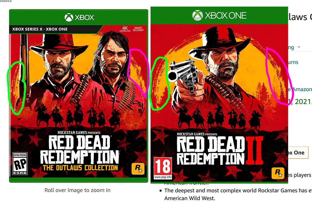 ایرادات طراحی کاور تقلبی شایعه انتشار مجموعه Red Dead Redemption The Outlaws Collection