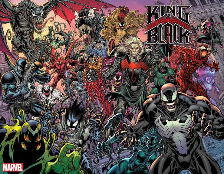 حضور همه شخصیت‌های سیمبیوتی در جلد قسمت اول سری کتاب کمیک king in black