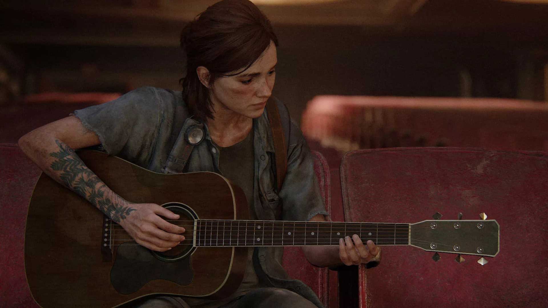 الی در حال نواختن گیتار در سینما بازی The Last of Us Part II ناتی داگ