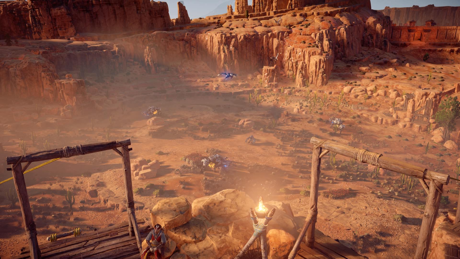 بازی Horizon: Zero Dawn با نمایش زمین شکار Greatrun محصور شده با صخره ها 