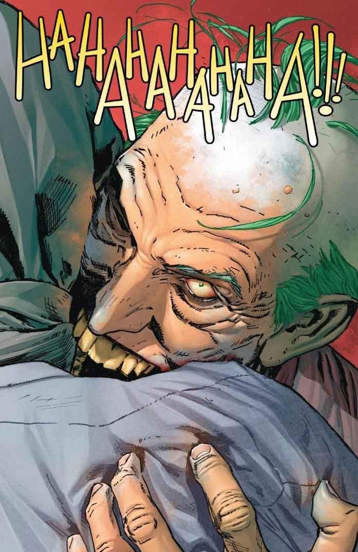 شخصیت Old Man Joker در حال خندیدن در گوش سلینا کایل