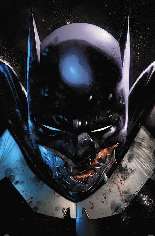 شخصیت بتمن به همراه ماسک شکسته و خونین در سری کتاب کمیک The Next Batman