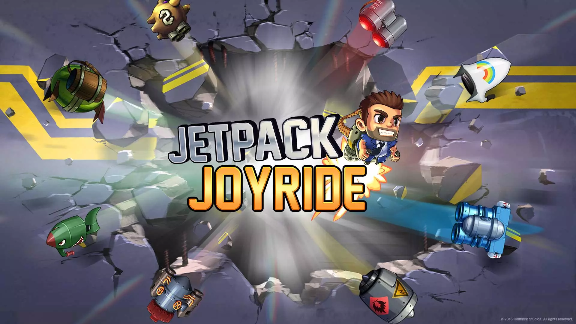 مرد موشکی در بازی Jetpack Joyride