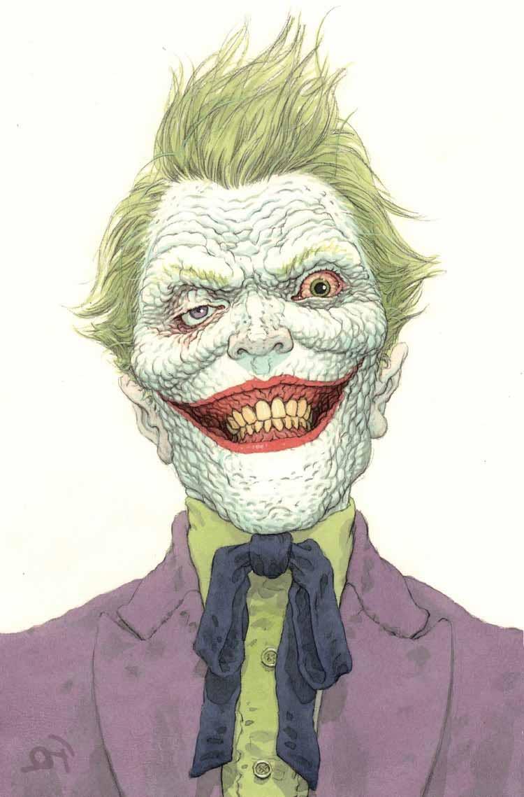 طراحی رنگی چهره جوکر در سری کتاب کمیک The Joker