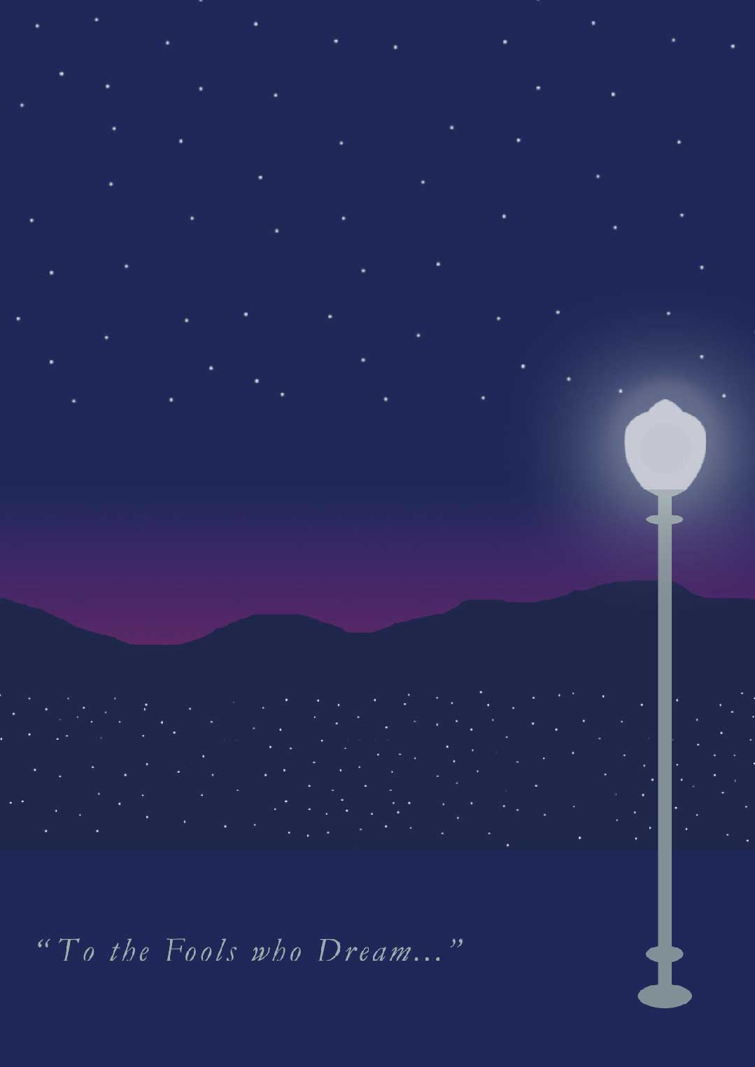 لامپ روشن شهر در پوستر ساده فیلم La La Land دیمین شزل