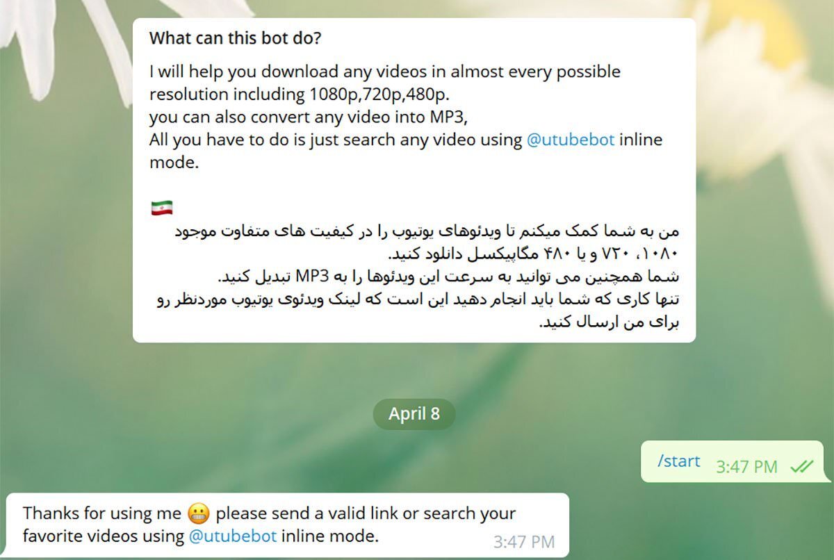 دانلود از یوتیوب با ربات تلگرام