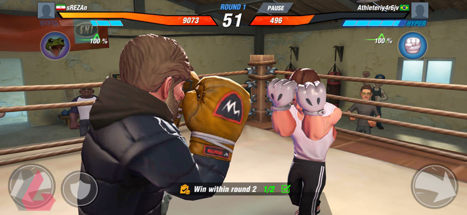 بازی موبایل Boxing Star نمایی از حالت مسابقه در رینگ بوکس