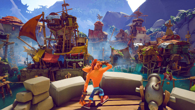 چشم اندازی از محیط‌های رنگی بازی Crash Bandicoot 4