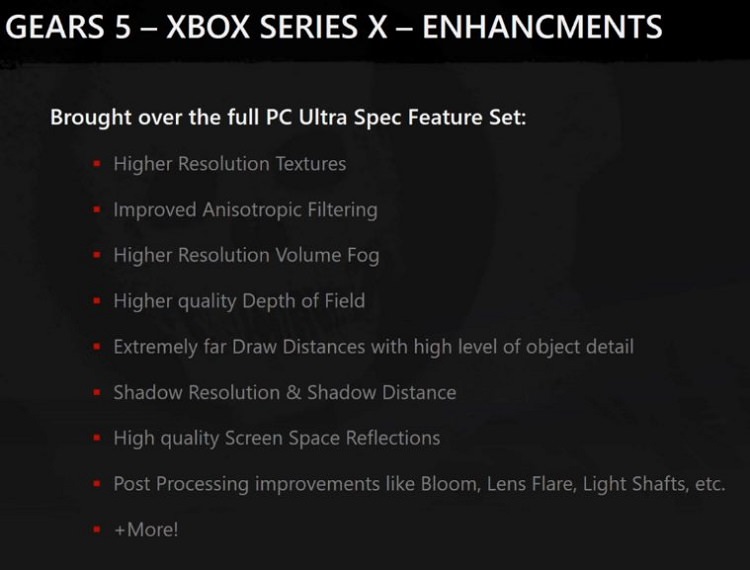 بهبودهای گرافیکی نسخه ایکس باکس سری اکس بازی Gears 5