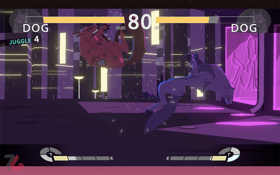 استفاده از ضربات هوایی با کاراکتر سگ در بازی Punch Planet
