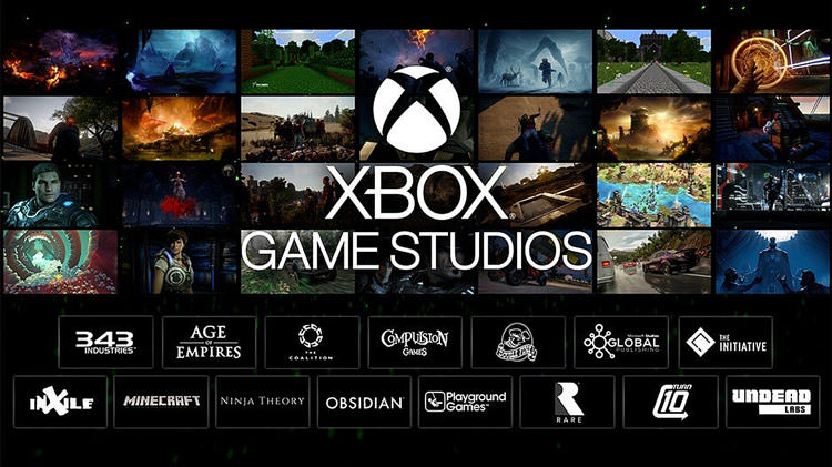 تصاویر چند بازی ویدیویی در کنار لوگوی استودیوهای متعلق به ایکس باکس