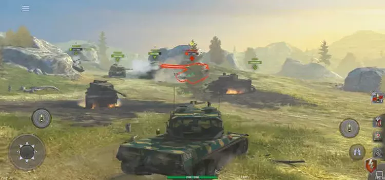 شلیک تانک در بازی موبایل World of Tanks Blitz