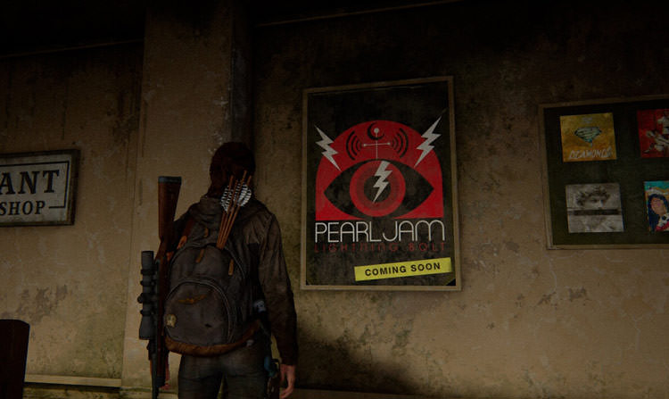 پوستر بند راک با چشم قرمز در بازی The Last of Us 2 ناتی داگ