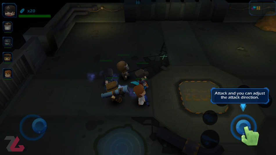 نمایش کنترل قهرمانان بازی Call of Mini Squad در زمان شلیک به زامبی ها
