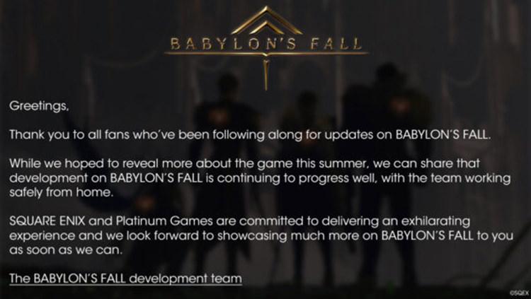 اطلاعیه جدید راجع به روند توسعه بازی Babylon’s Fall