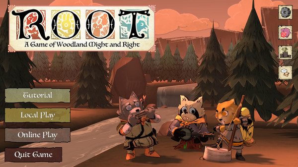 منوی اصلی نسخه دیجیتالی بازی رومیزی Root