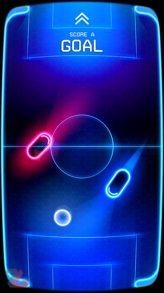 نمایش دو کپسول بازی رنگ آبی و قرمز به دنبال توپی سفید رنگ NEO:BALL 