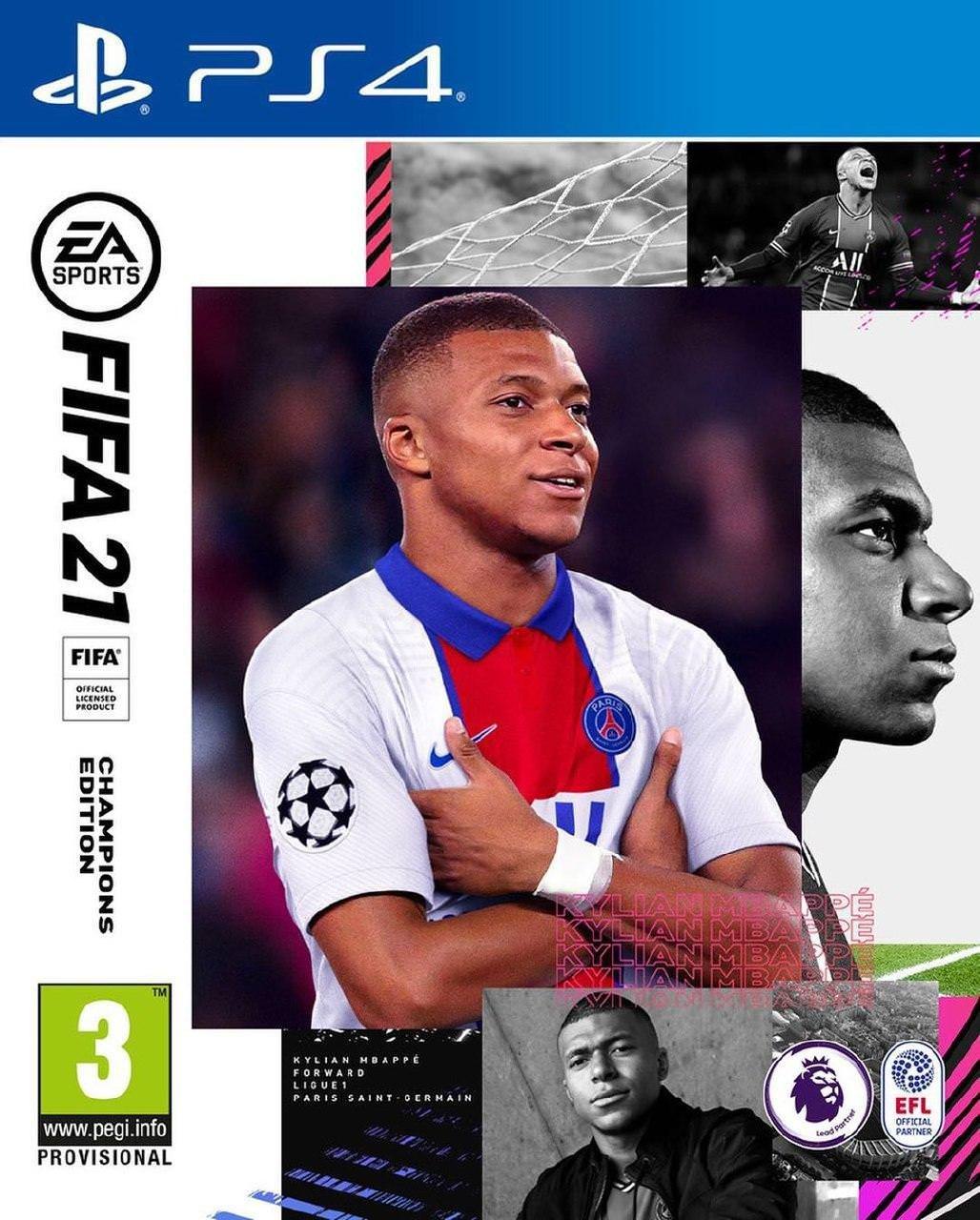 کیلیان امباپه روی جلد نسخه چمپیونز ادیشن بازی فیفا 21 / FIFA 21