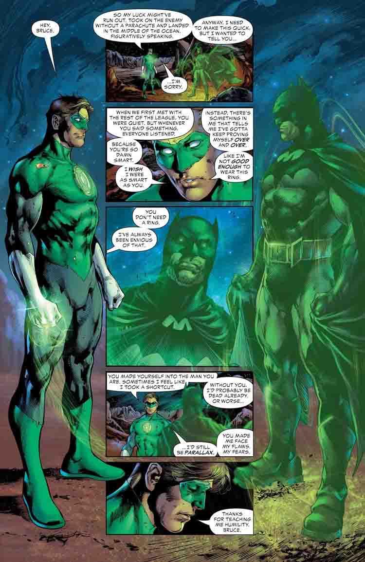 صحبت‌های هال جوردن گرین لنترن با بروس وین بتمن در خط داستانی کتاب کمیک Green Lantern 80th Anniversary 100-Page Spectacular