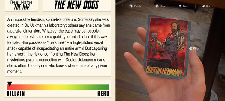 نسخه روباتیک نیل دراکمن روی کارت مسابقه ای ابرقهرمانی در بازی The Last of Us 2