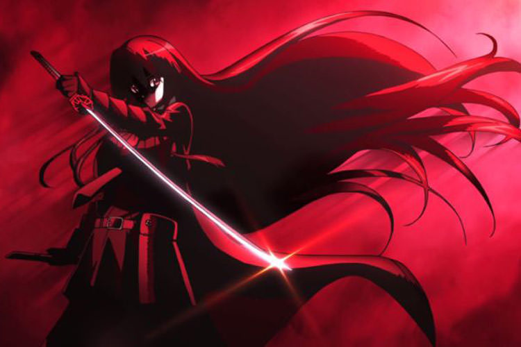دختر با موهای بلند قرمز و شمشیر تیز در انیمه Akame ga Kill