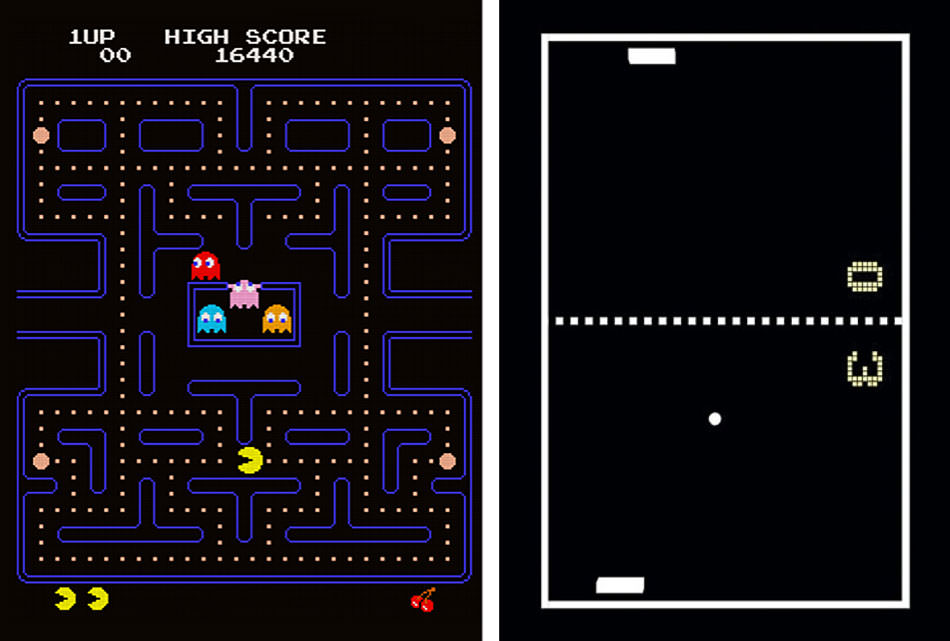 بازی های Pac-Man و Pong 