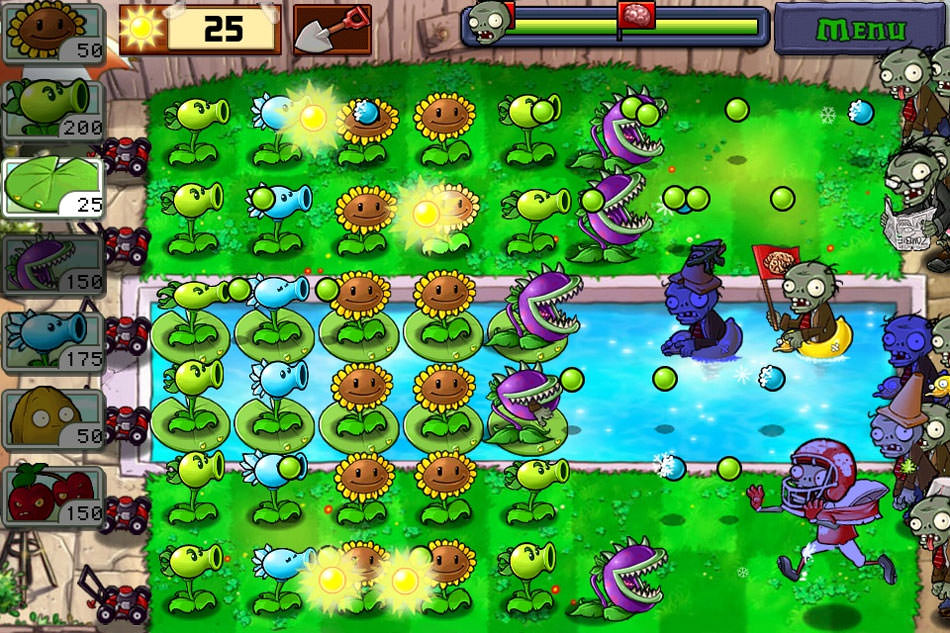 بازی Plants vs. Zombies در سبک دفاع از قلعه